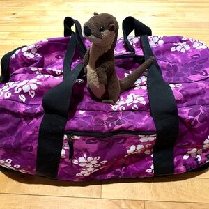 L.L. Bean Purple Floral Duffel Bag-otter not included